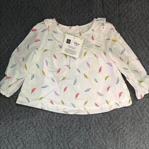 Baby Gap Disney Kids' White Leaf Print Top